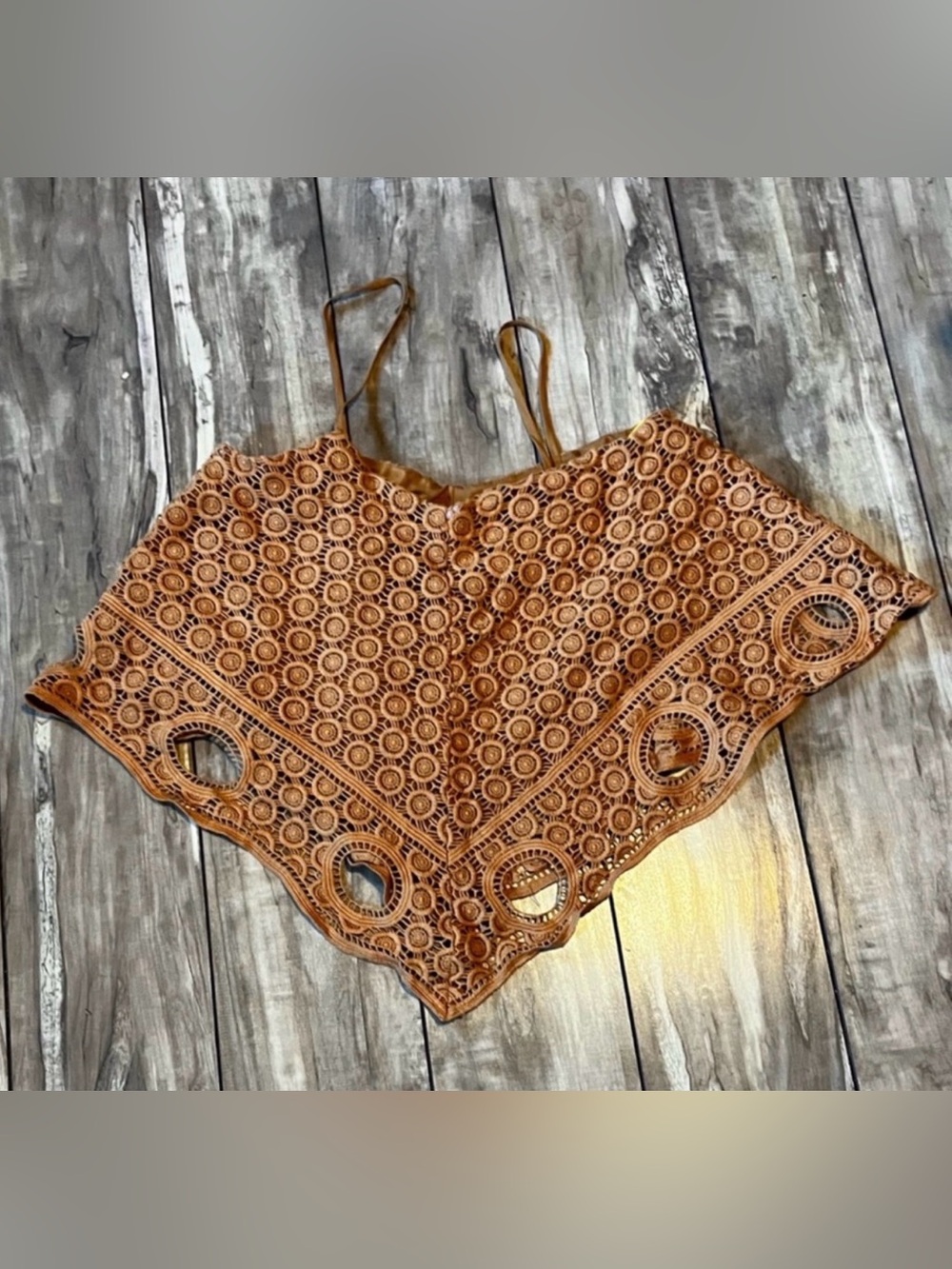 Intermix Geometric Crochet Handkerchief Tank Top in Size XS
